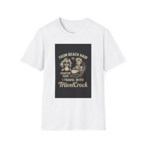 TravelCrock Unisex T-Shirt - Beach Hair Coaster Hair Travel Design