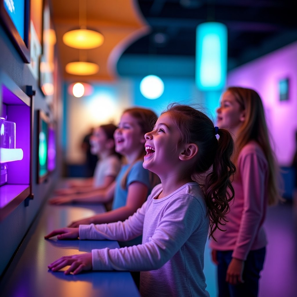 Children interact with a hands-on science exhibit at the Adventure Science Center in Nashville.